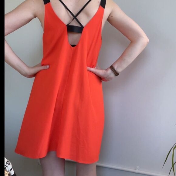 Tucci Orange Tank Shift Dress W/ Back Strappy Detail M - Picture 12 of 16